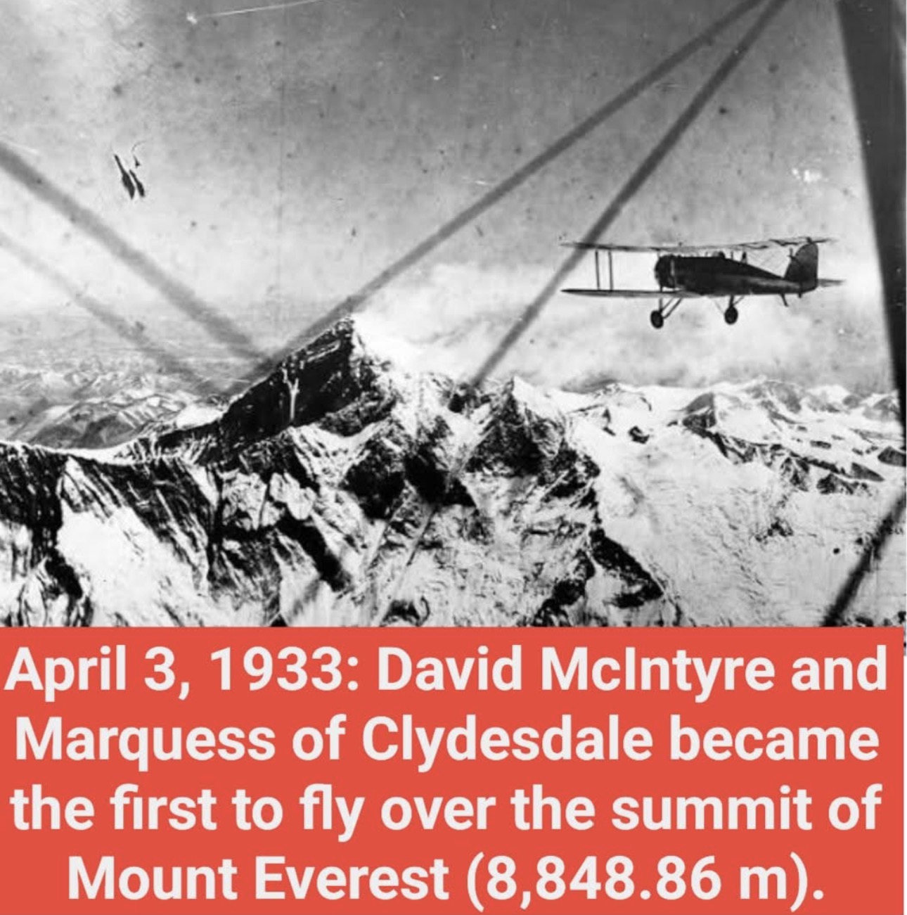 Flying over Mount Everest