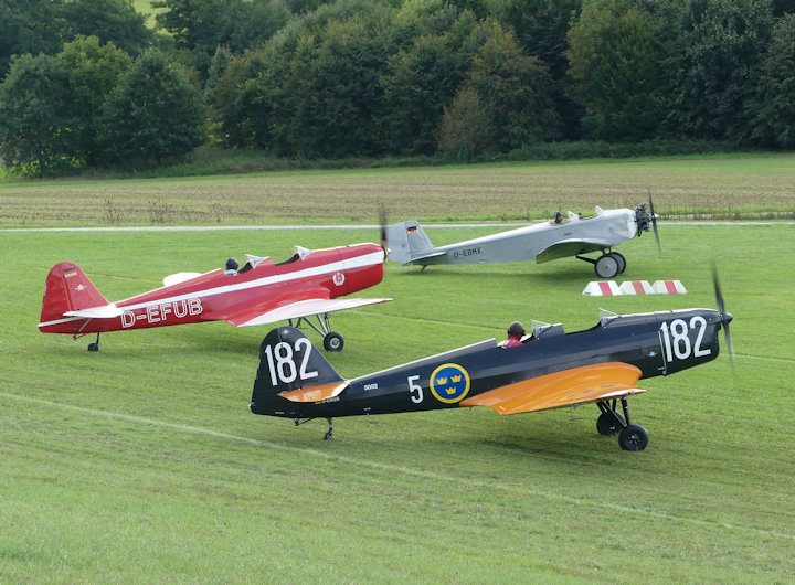 Klemm L-25, Klemm L-55, and Klemm L-35 (in Swedish airforce colours)